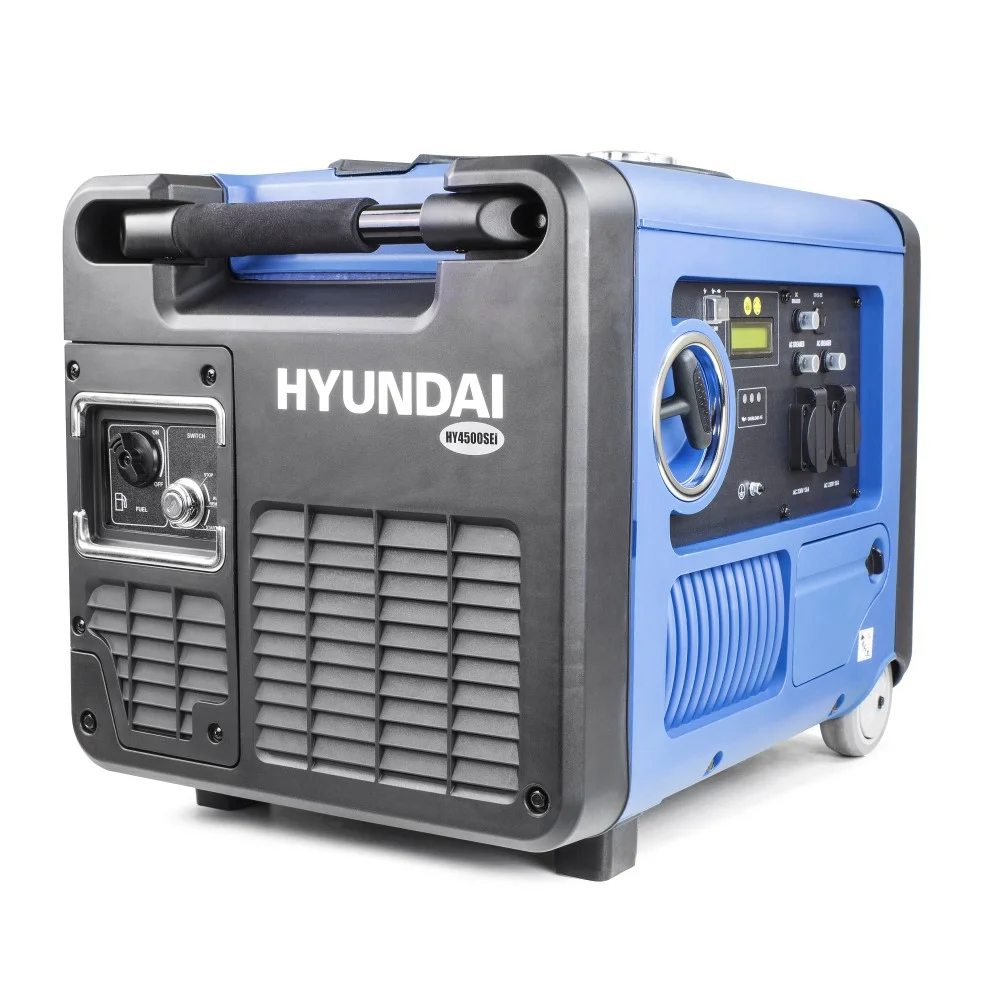 Hyundai HY4500SEI 230V Petrol Driven 4000W 4.0kW 5kVA Portable Silenced Generator