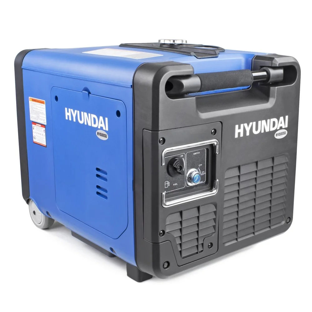 Hyundai HY4500SEI 230V Petrol Driven 4000W 4.0kW 5kVA Portable Silenced Generator