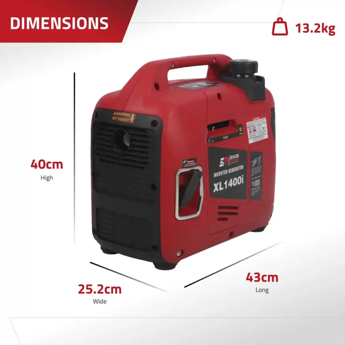 Excel Power XL1400i 1.1KW Portable Inverter Generator