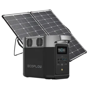 EcoFlow DELTA 2 + Excel Power 200W Portable Folding Solar Panel.