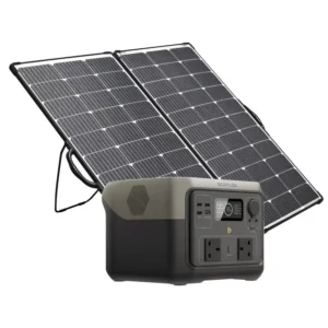 EcoFlow RIVER 2 Max + Excel Power 200W Portable Folding Solar Panel.