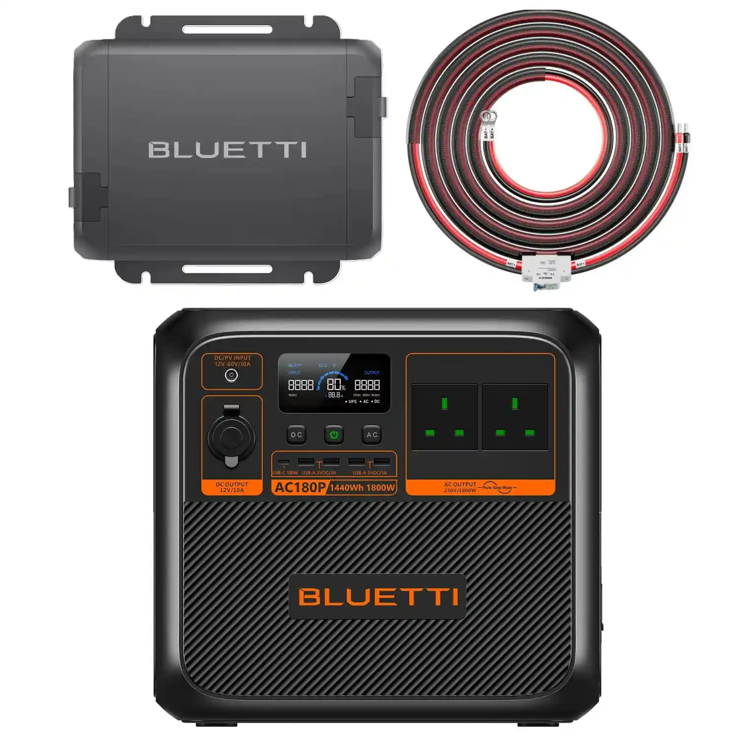 Bluetti AC180P + Charger 1 + DC Input Cables