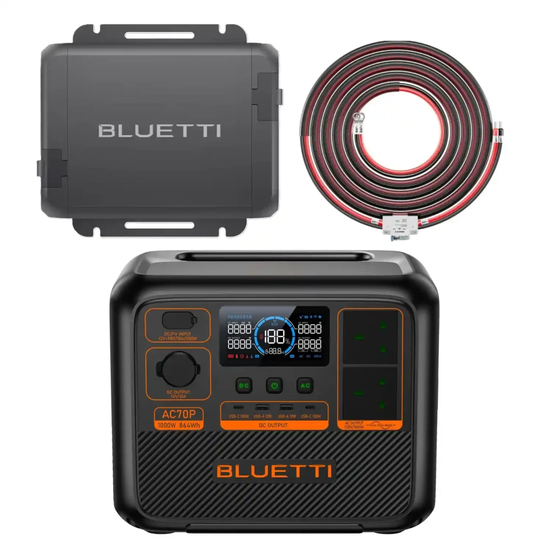 Bluetti AC70P + Charger 1 + DC Input Cables