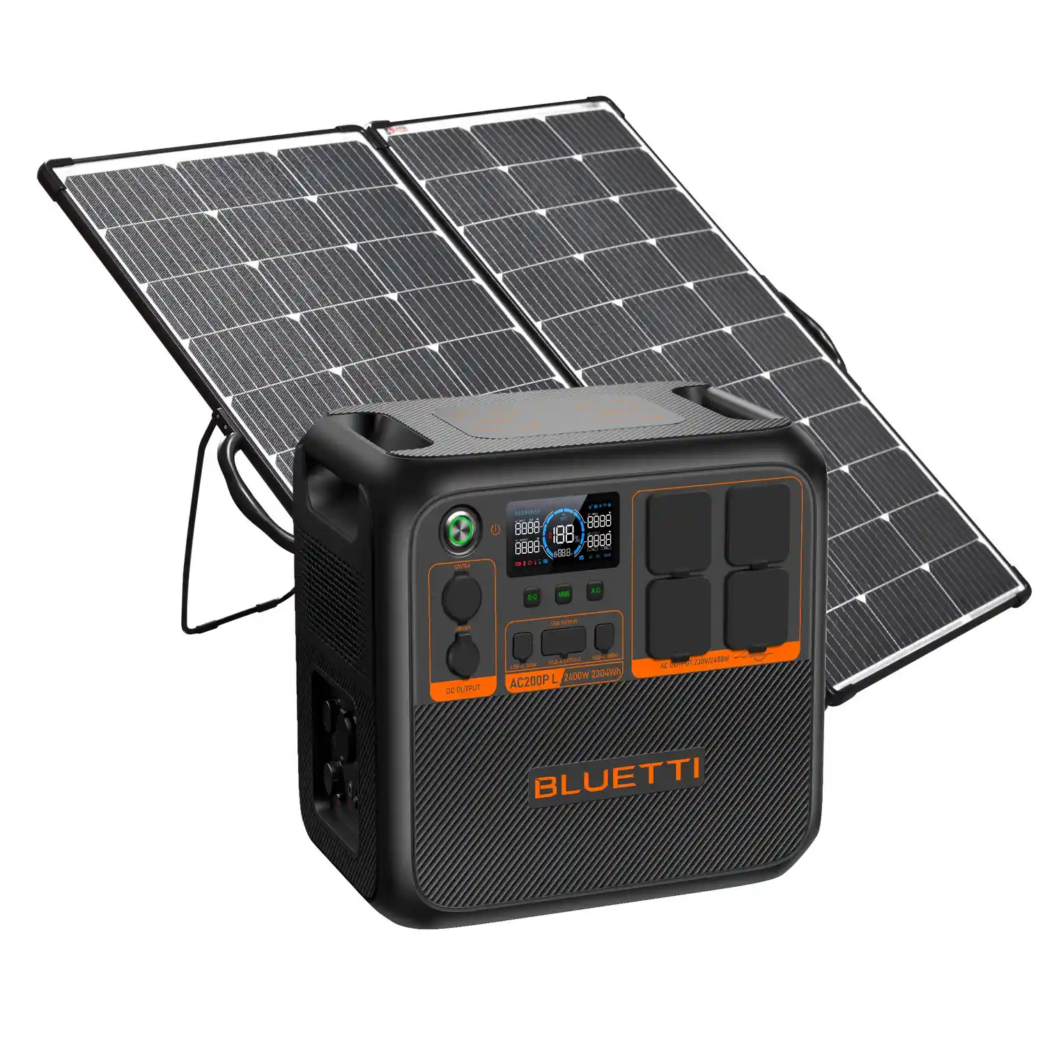 Bluetti AC200P L + Excel Power 200W Portable Folding Solar Panel