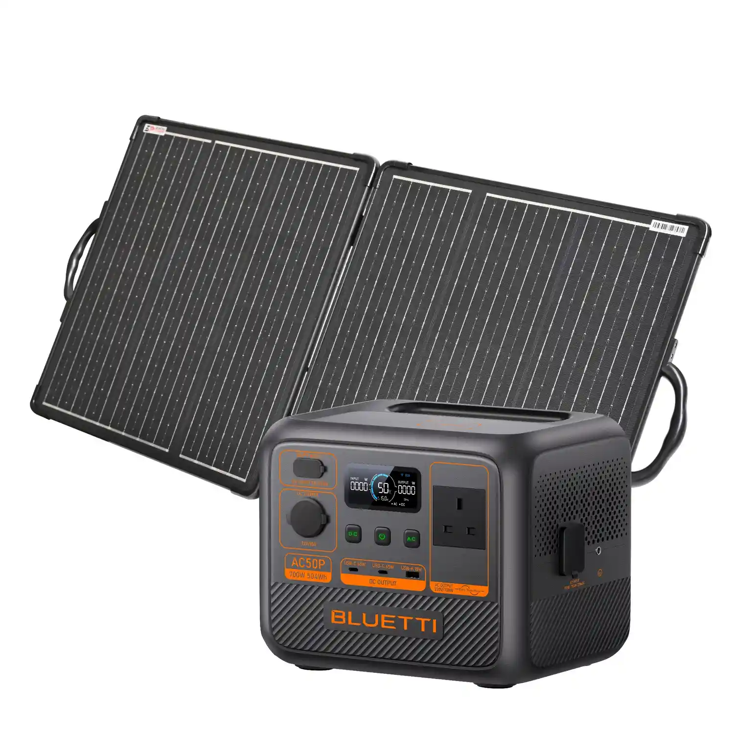 Bluetti AC50P + Excel Power 100W Portable Folding Solar Panel