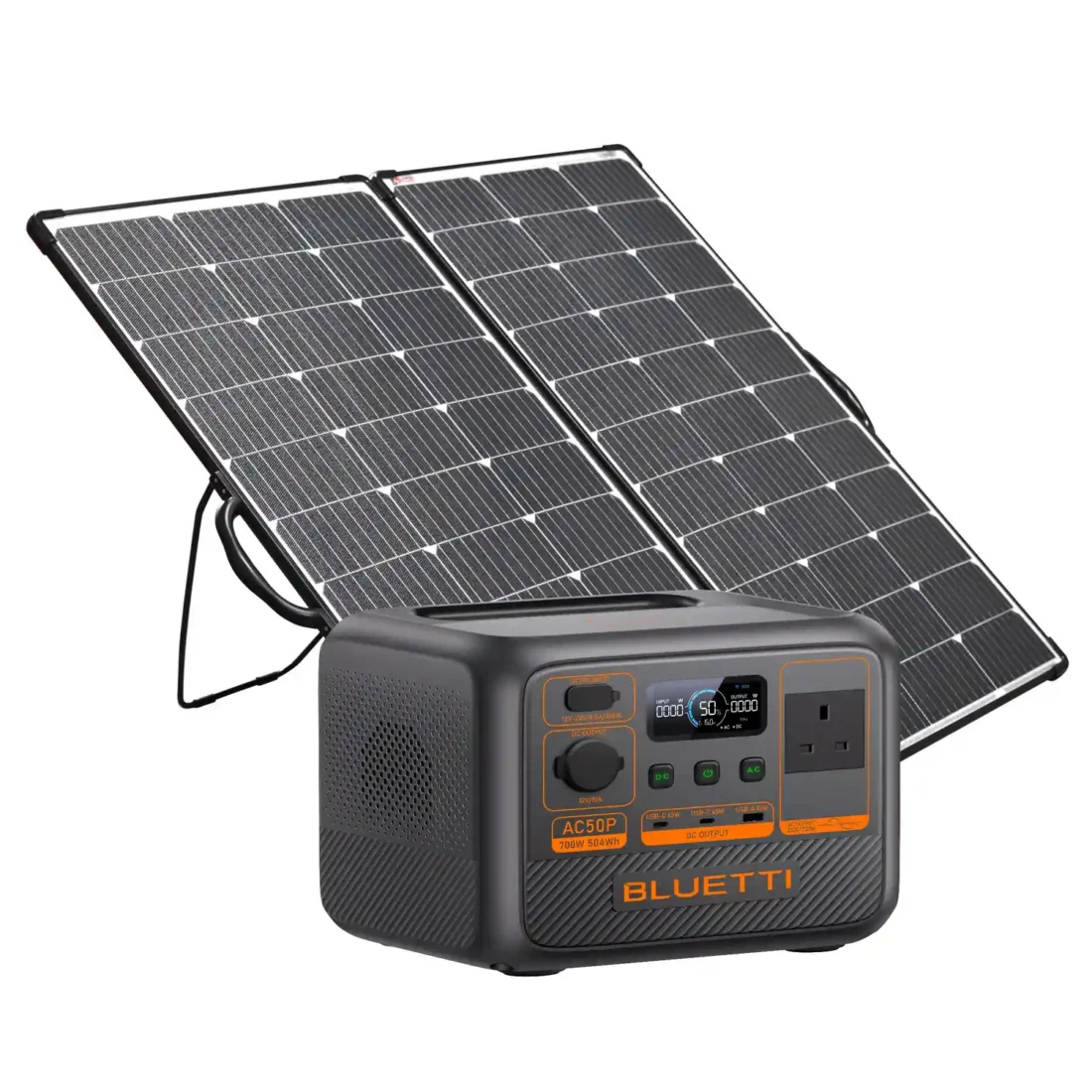 Bluetti AC50P + Excel Power 200W Portable Folding Solar Panel